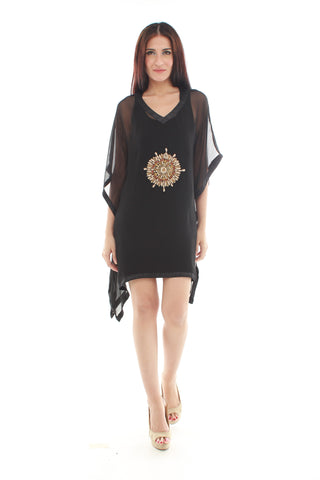 Embroidered Kaftan (Black)