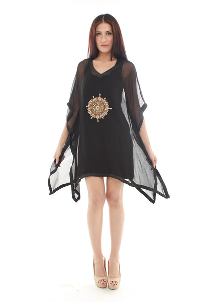 Embroidered Kaftan (Black)