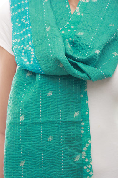 Silk Hand Woven Scarf (Turquoise Blue)