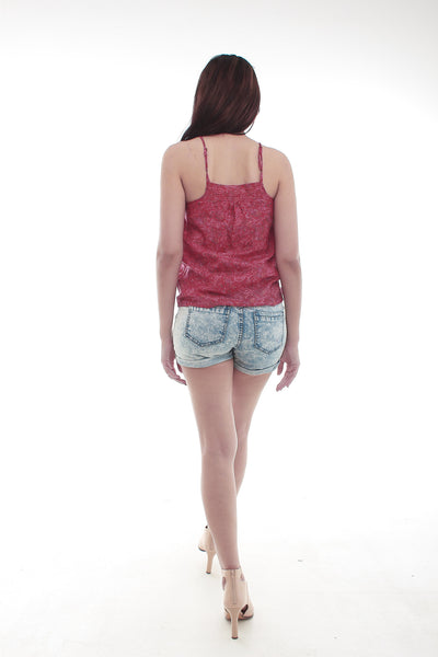 Spaggheti Silk Top (Crimson)